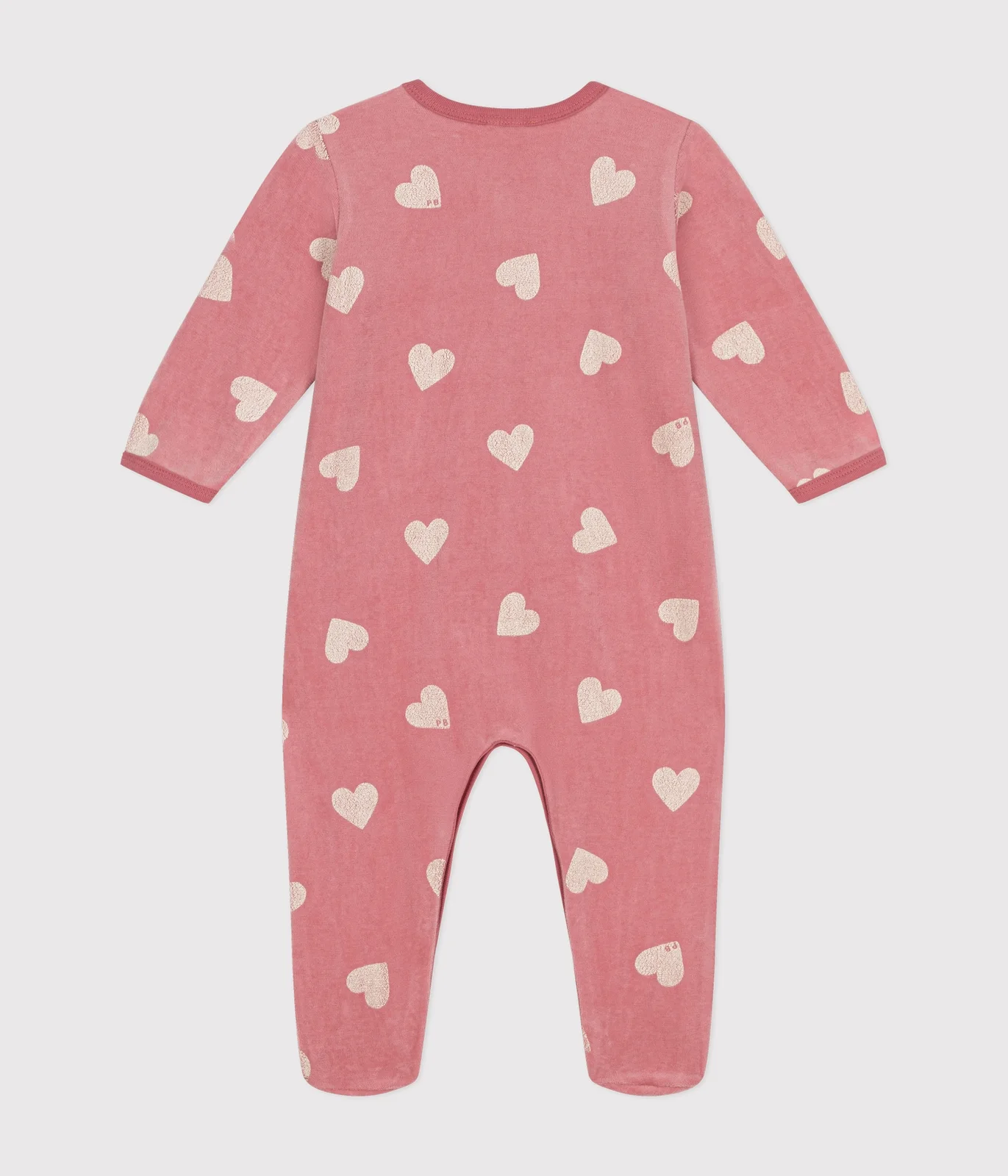 Babies' heart pattern velour pyjamas