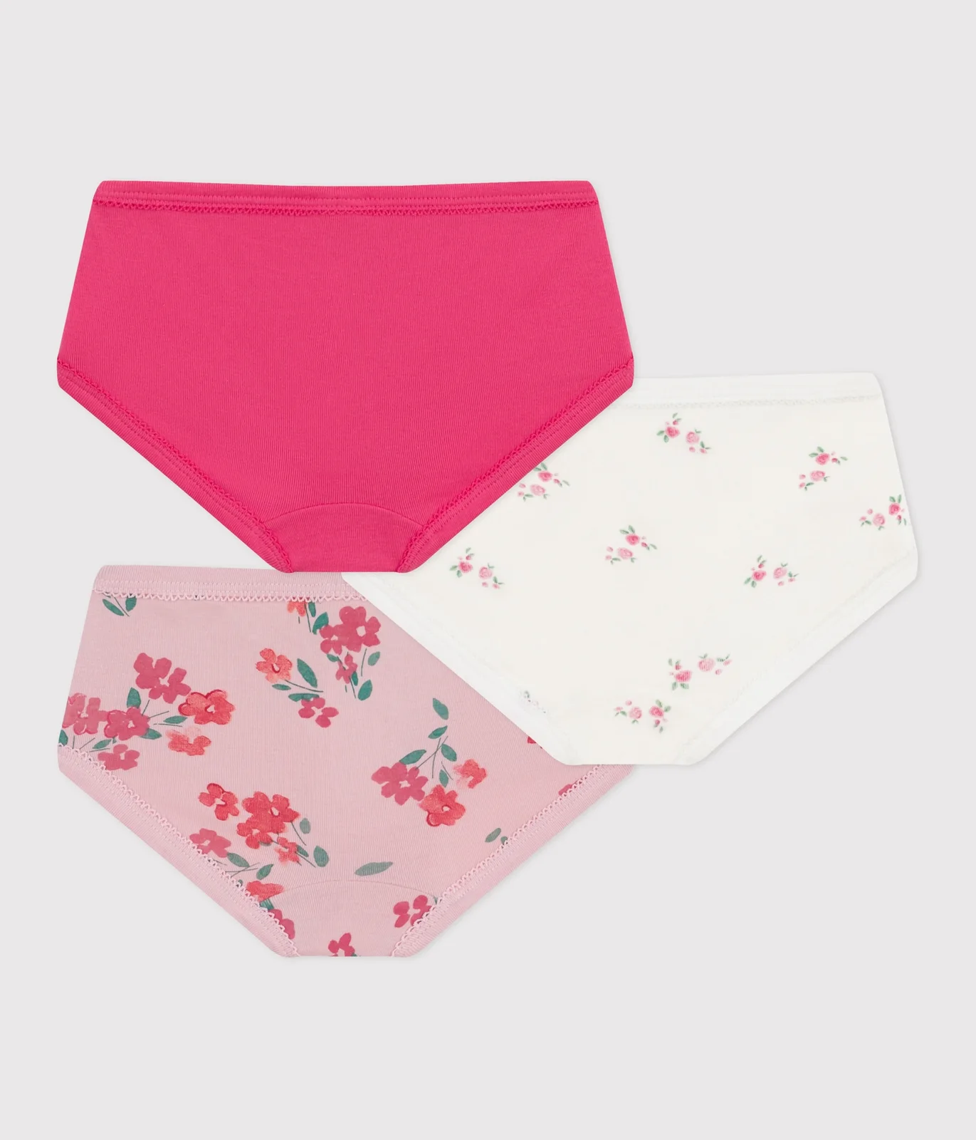 Pack of children's high-waisted floral-print cotton pants