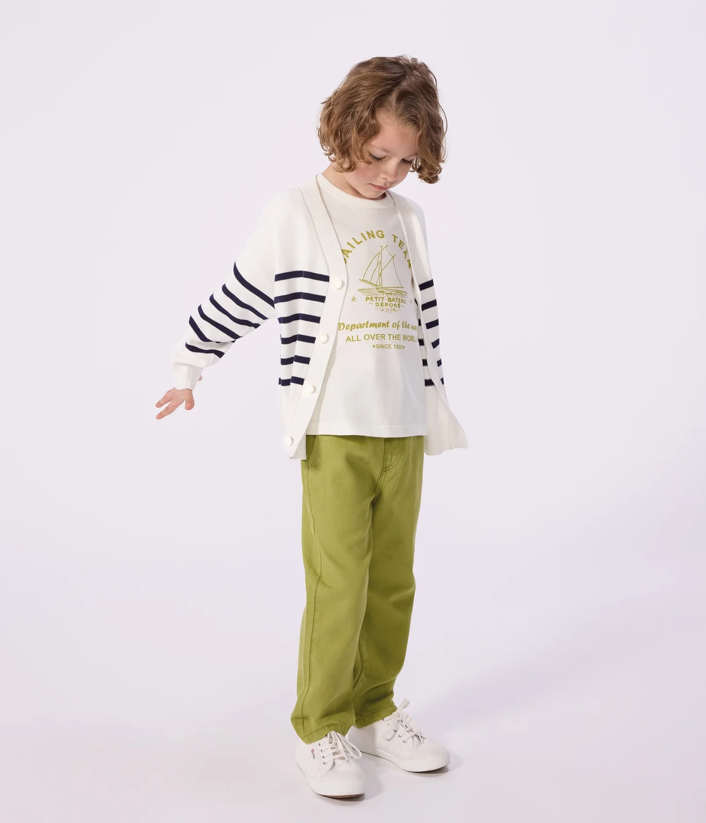 Children's stripy cotton cardigan