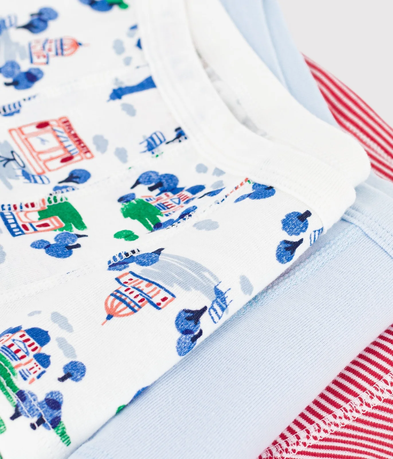 Pack of children's printed cotton boxers with covered waistbands