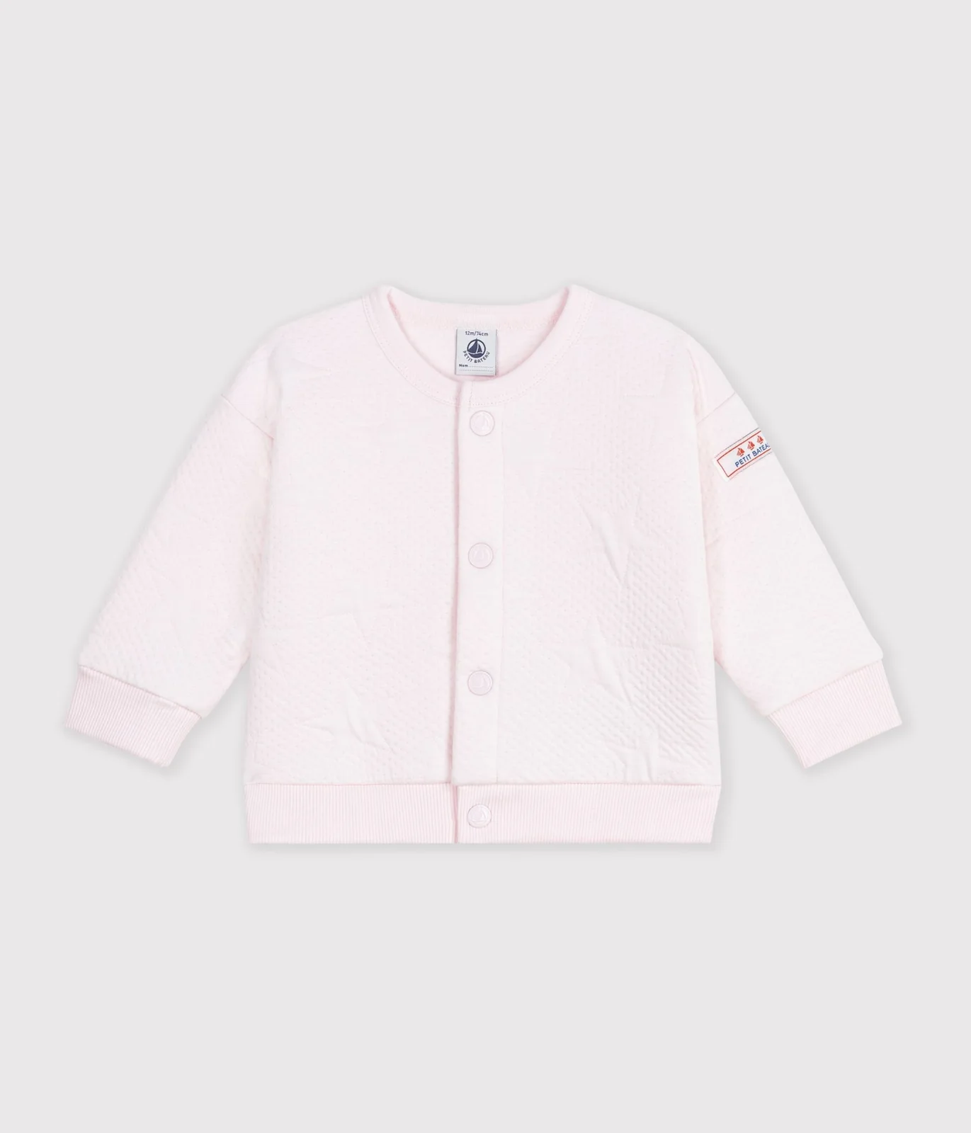 Babies' cardigan in thick cotton with a star motif