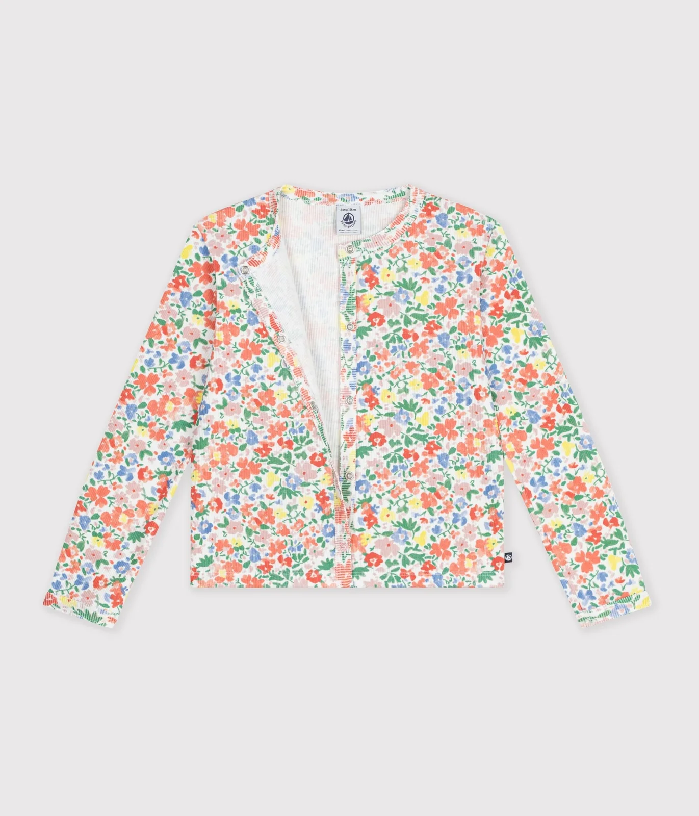 Children's cotton cardigan with flowers