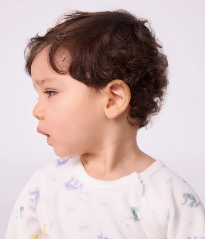 Babies' velour pyjama suit printed with dragons