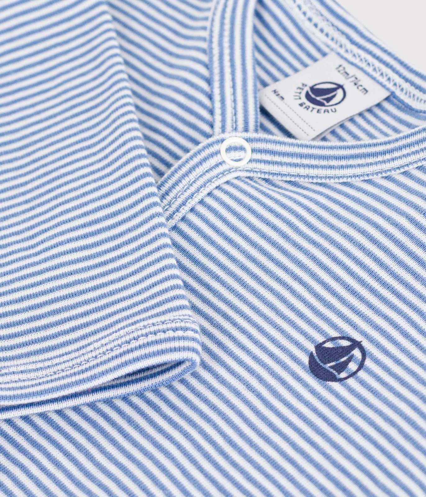 Babies' pinstriped cotton pyjama suit