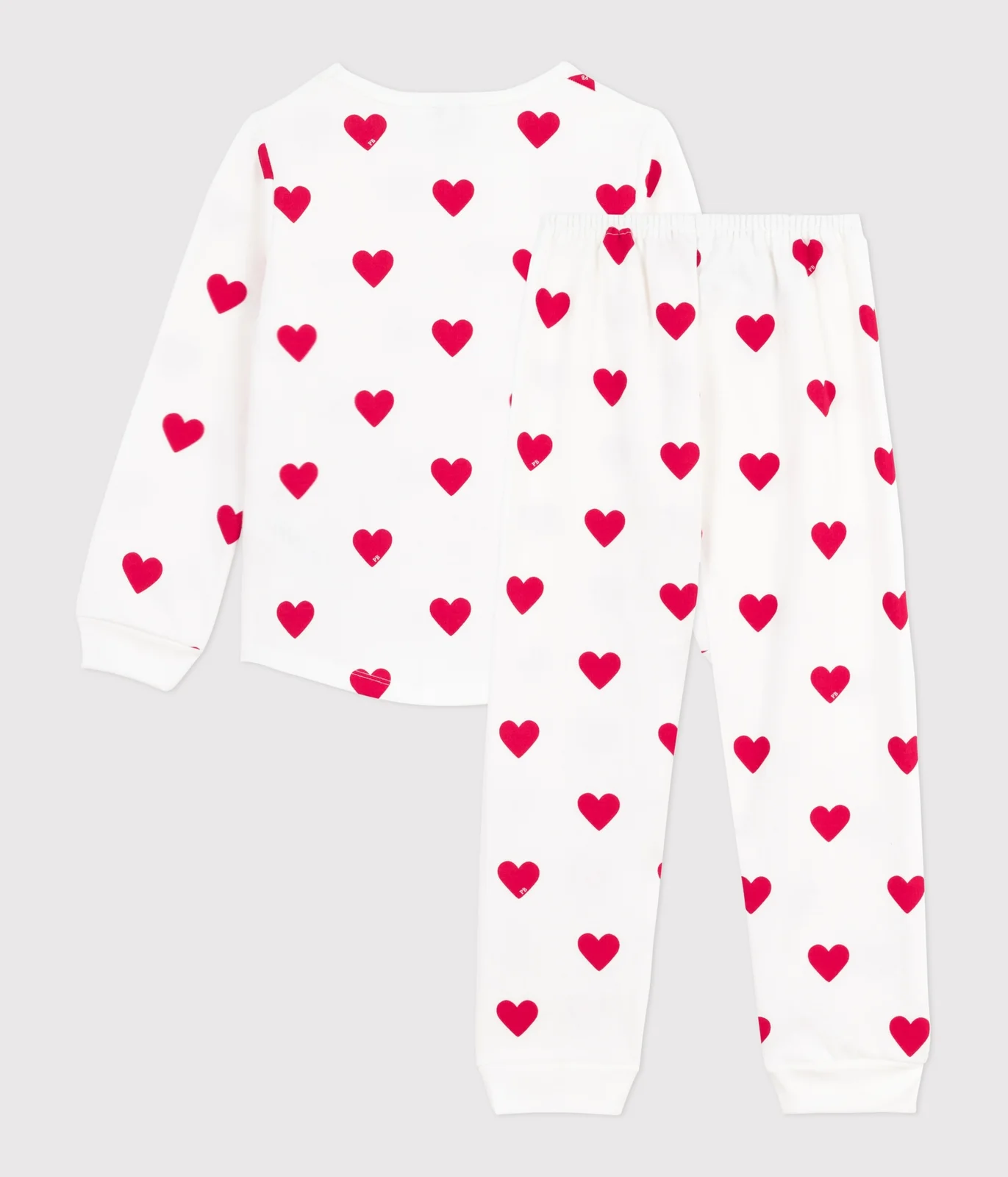 Children's pyjamas in heart-printed fleece
