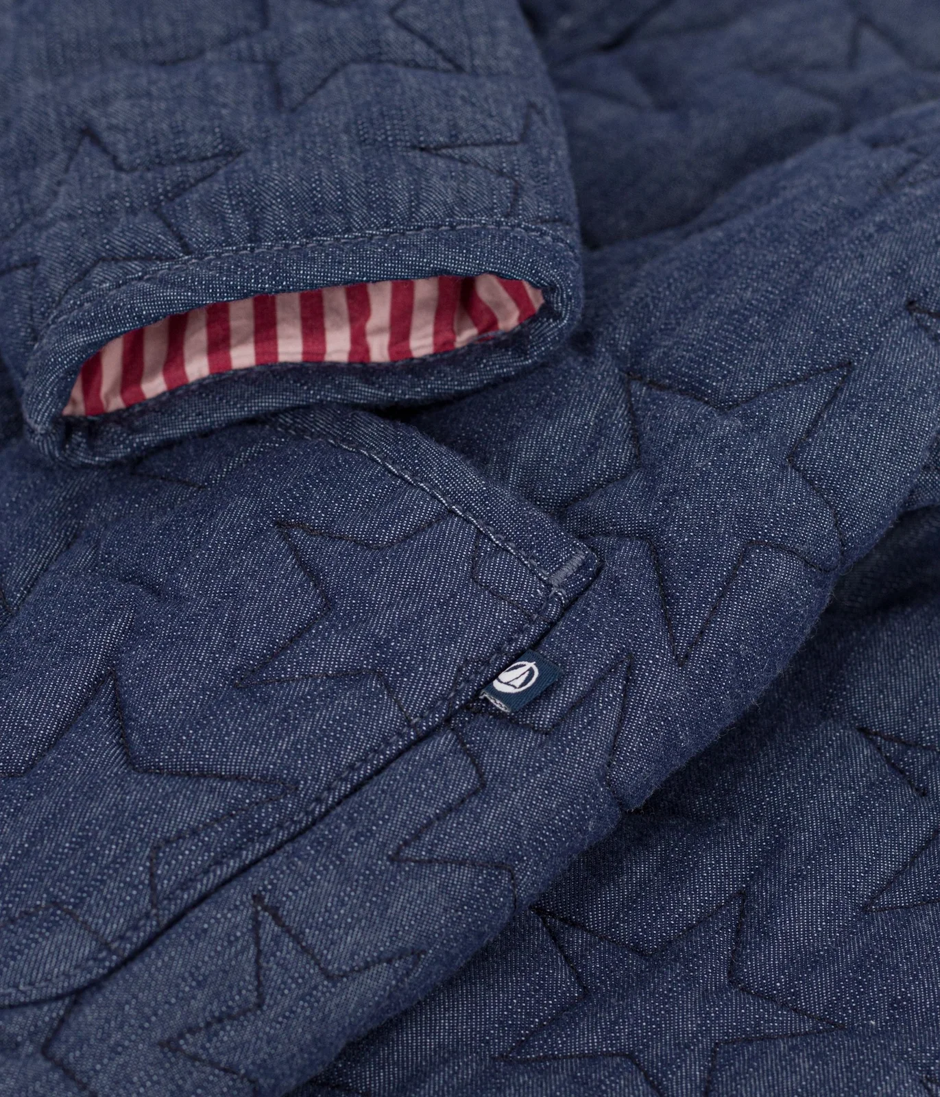 Children's jacket in plain denim with a stars motif