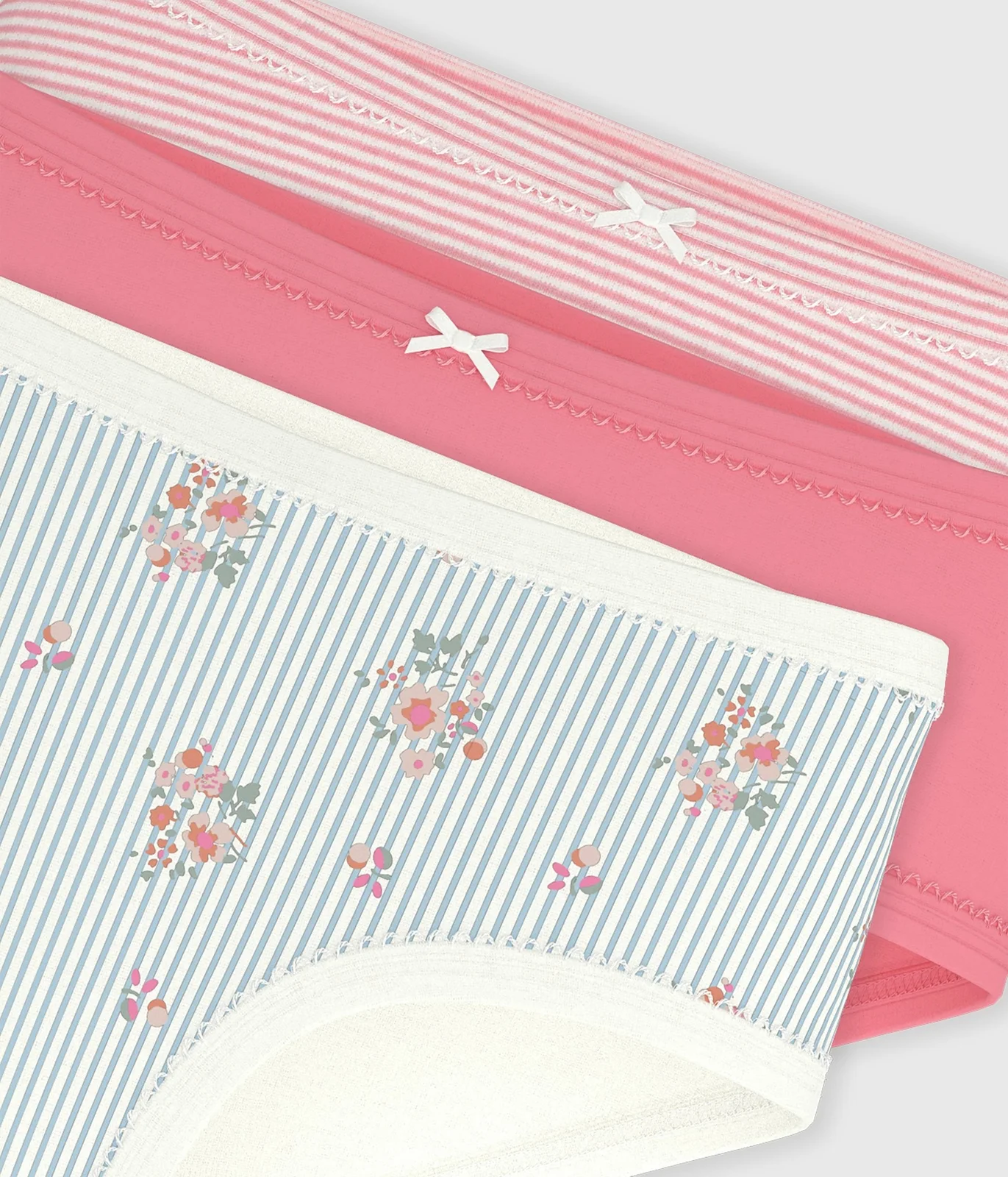 Pack of children's high-waisted floral-print cotton pants