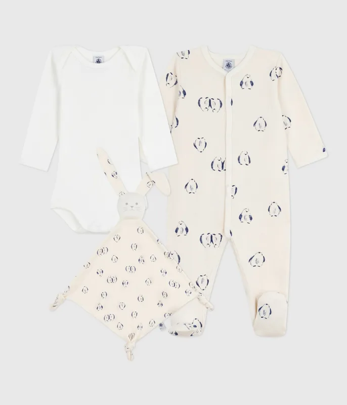 Babies' floral-print velour gift set