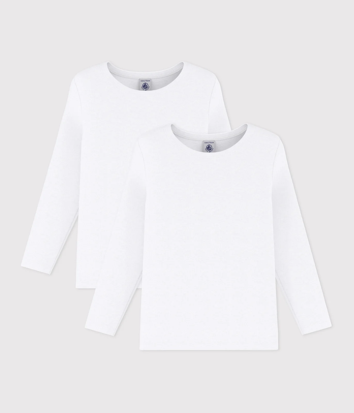 Boys' White Long-Sleeved T-Shirt - 2-Pack