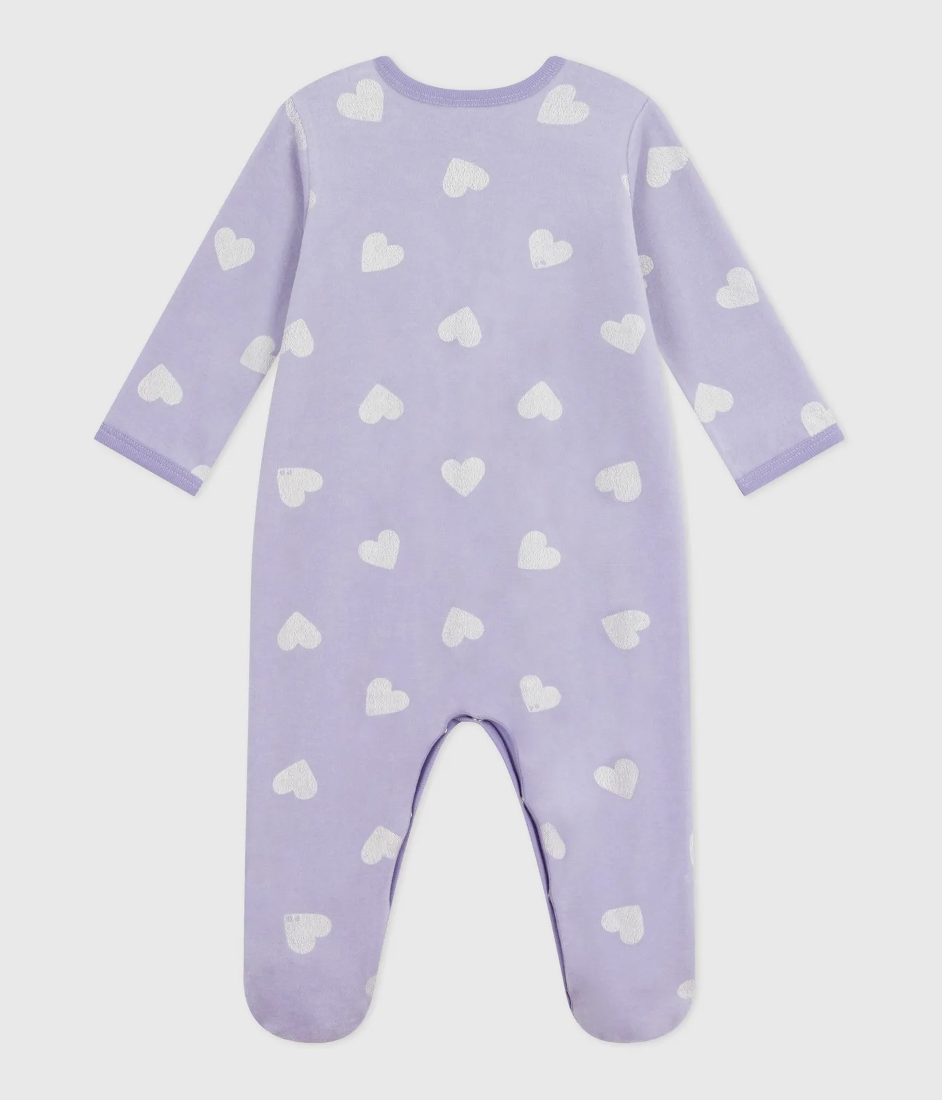 Babies' heart-print velour pyjama suit