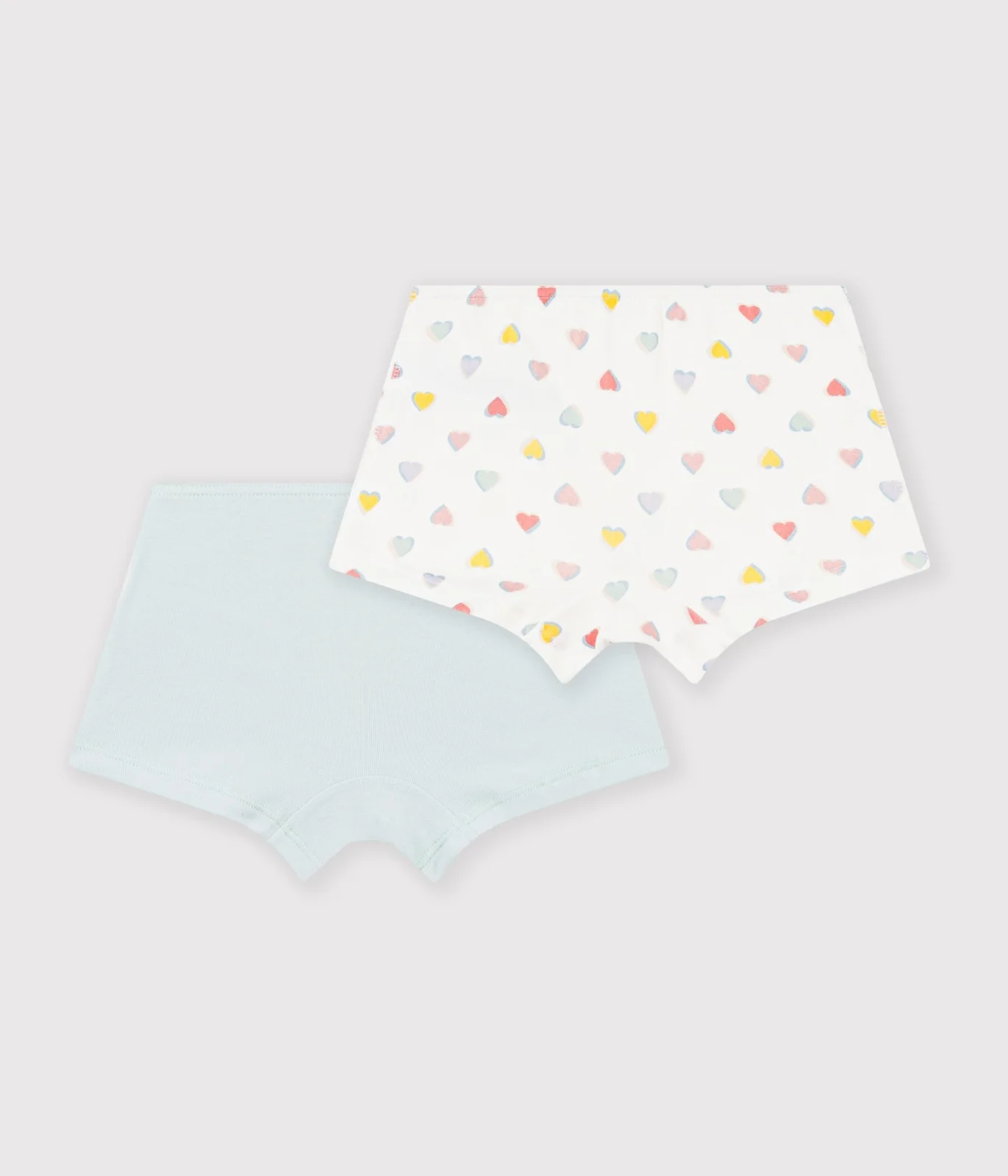 Pack of childrens' long cotton shorties with hearts
