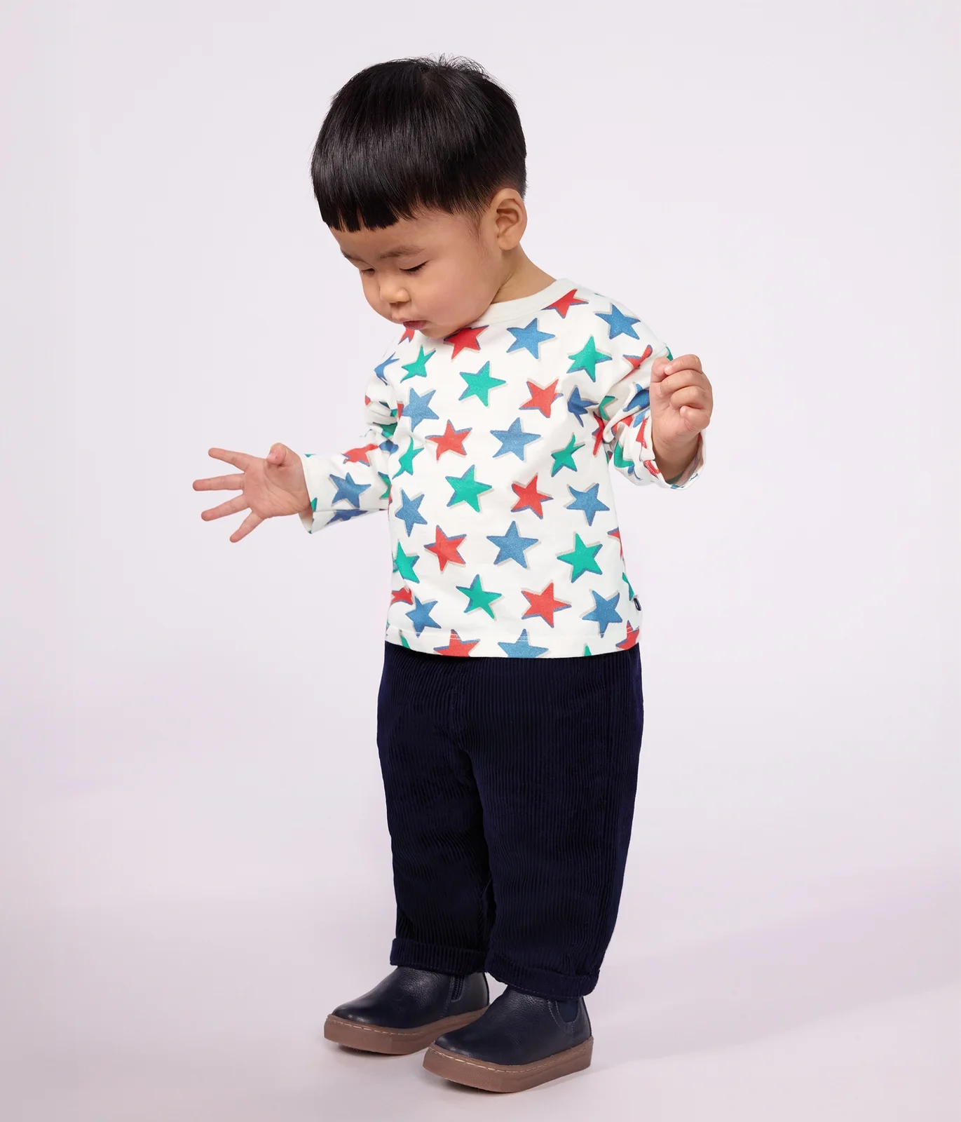 Babies' plain corduroy trousers