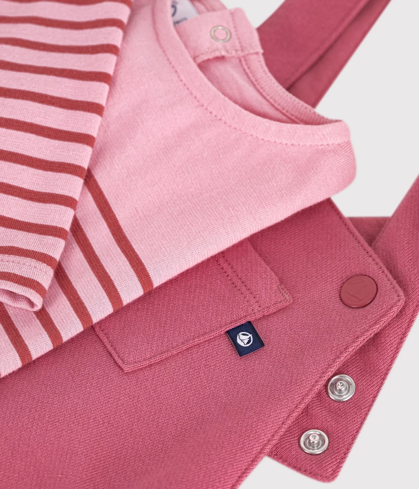 Babies' cotton gift set: T-shirt and dungarees