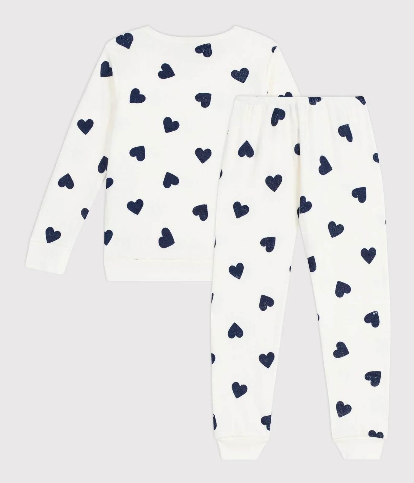 Children's cotton terry pyjamas printed with hearts